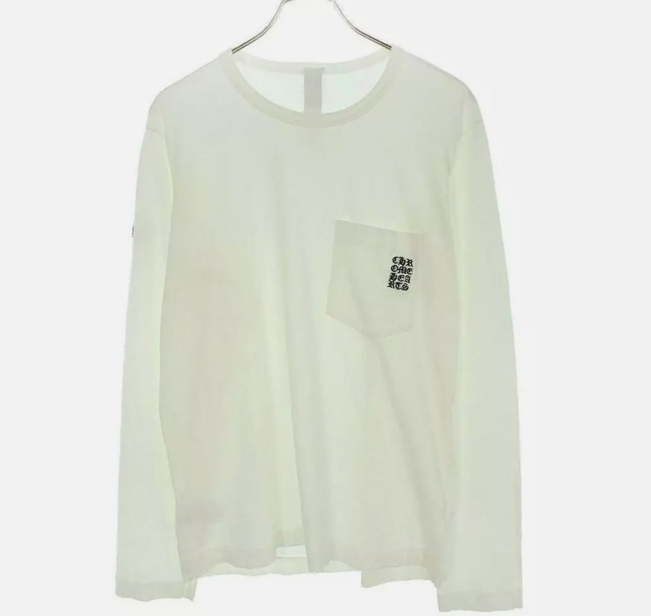 トップス chrome heart Y NOT CH Henry Neck L/S tee CHROME HEARTS Y NOT CH Embroidery Henry Neck Long Sleeve Tee Size