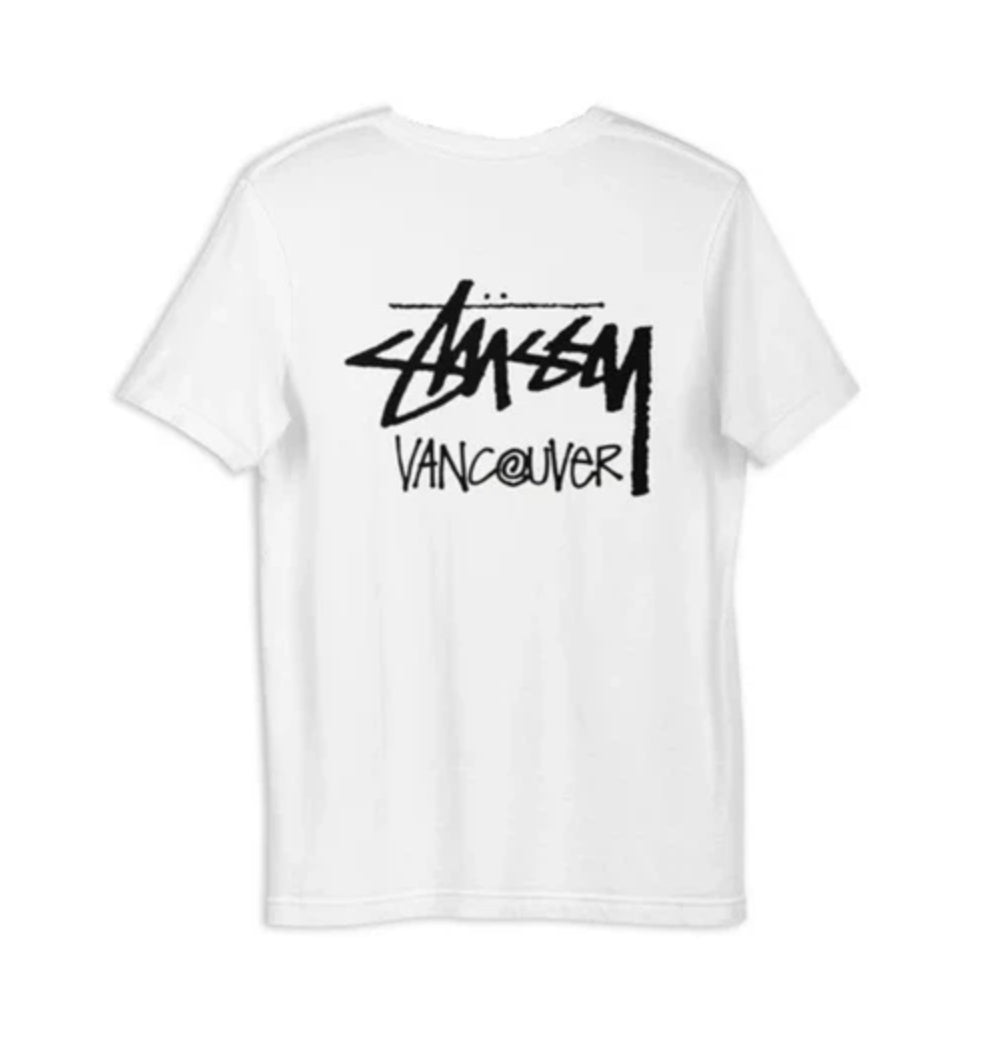 STUSSY VANCOUVER TEE WHITE – 8pm Canada Store