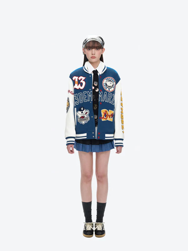 13DE MARZO Doozoo Retro Instruments Baseball Jacket – 8pm